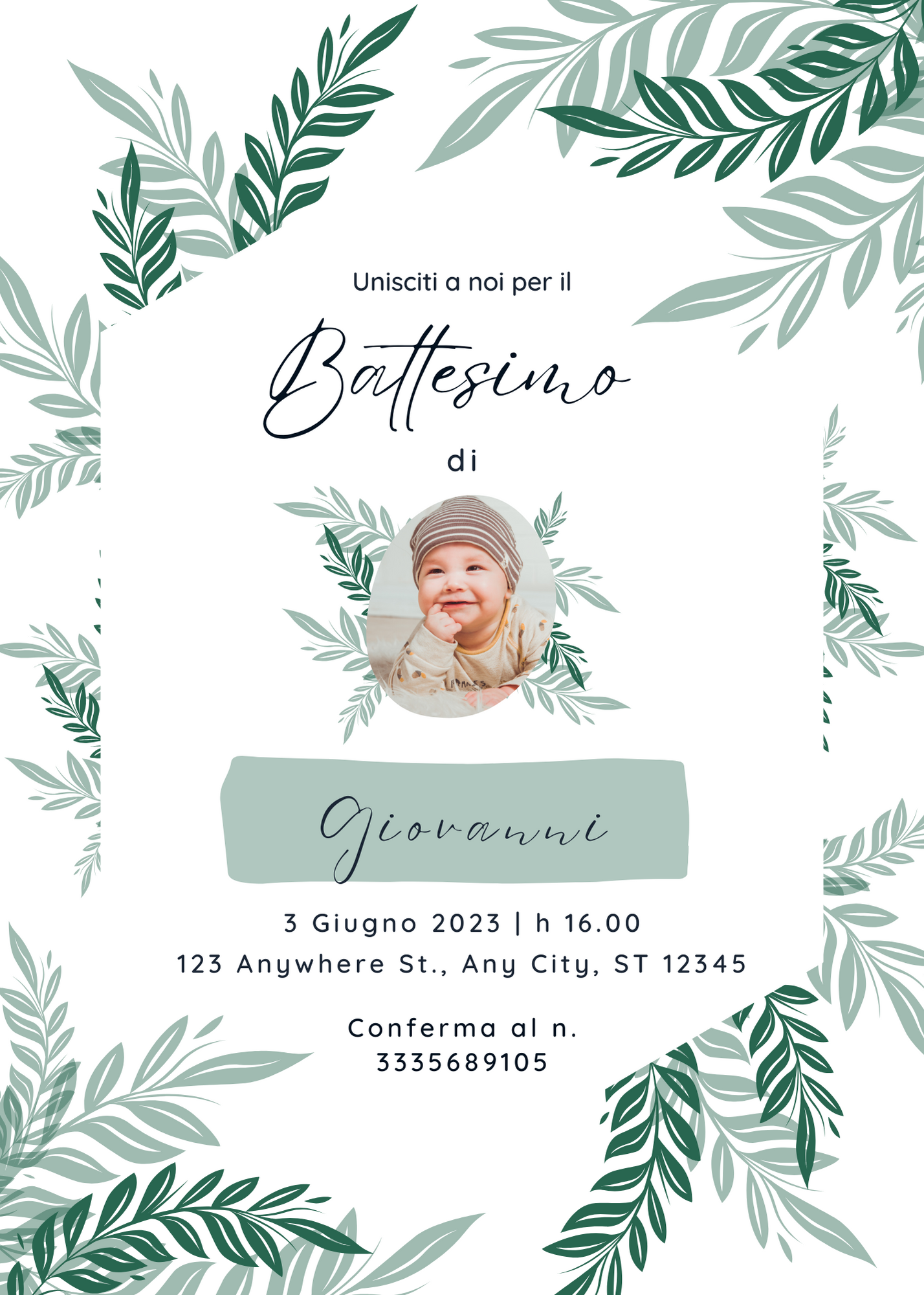 Invito Digitale Battesimo Edera