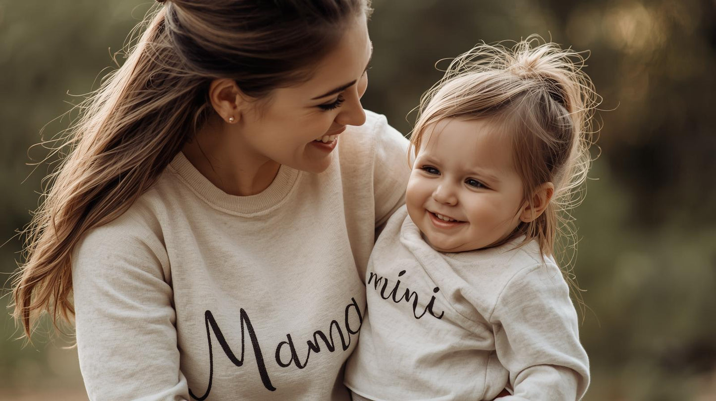 Coordinato felpa mamma e figlia/o “mama” “mini”