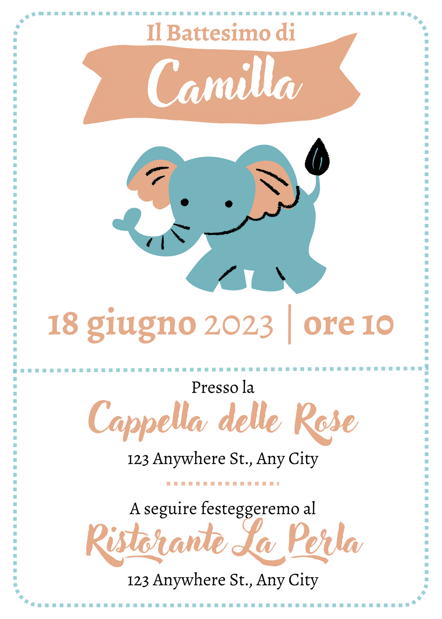 Invito Digitale Battesimo Elefantino